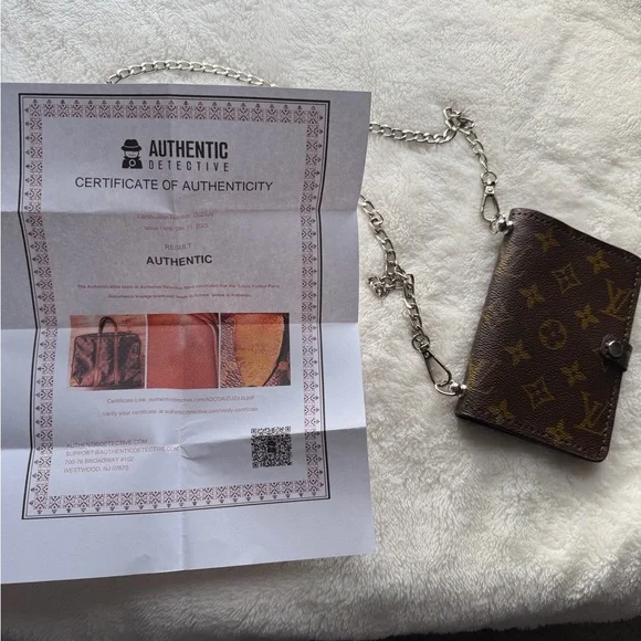Louis Vuitton Brown Gold Wallet/Crossbody/Passport holder Upcycled, comes w/ COA - Picture 2 of 6